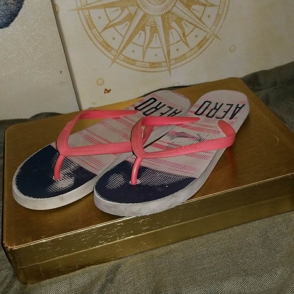 Aeropostle Logo Flip Flop Thong Sandals